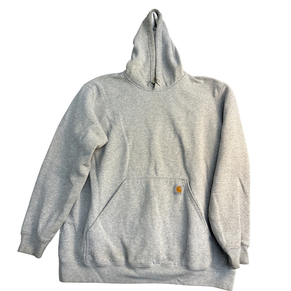 Carhartt K121 HGY Original Fit Hoodie Mens XL Heather Gray Pullover Sweatshirt